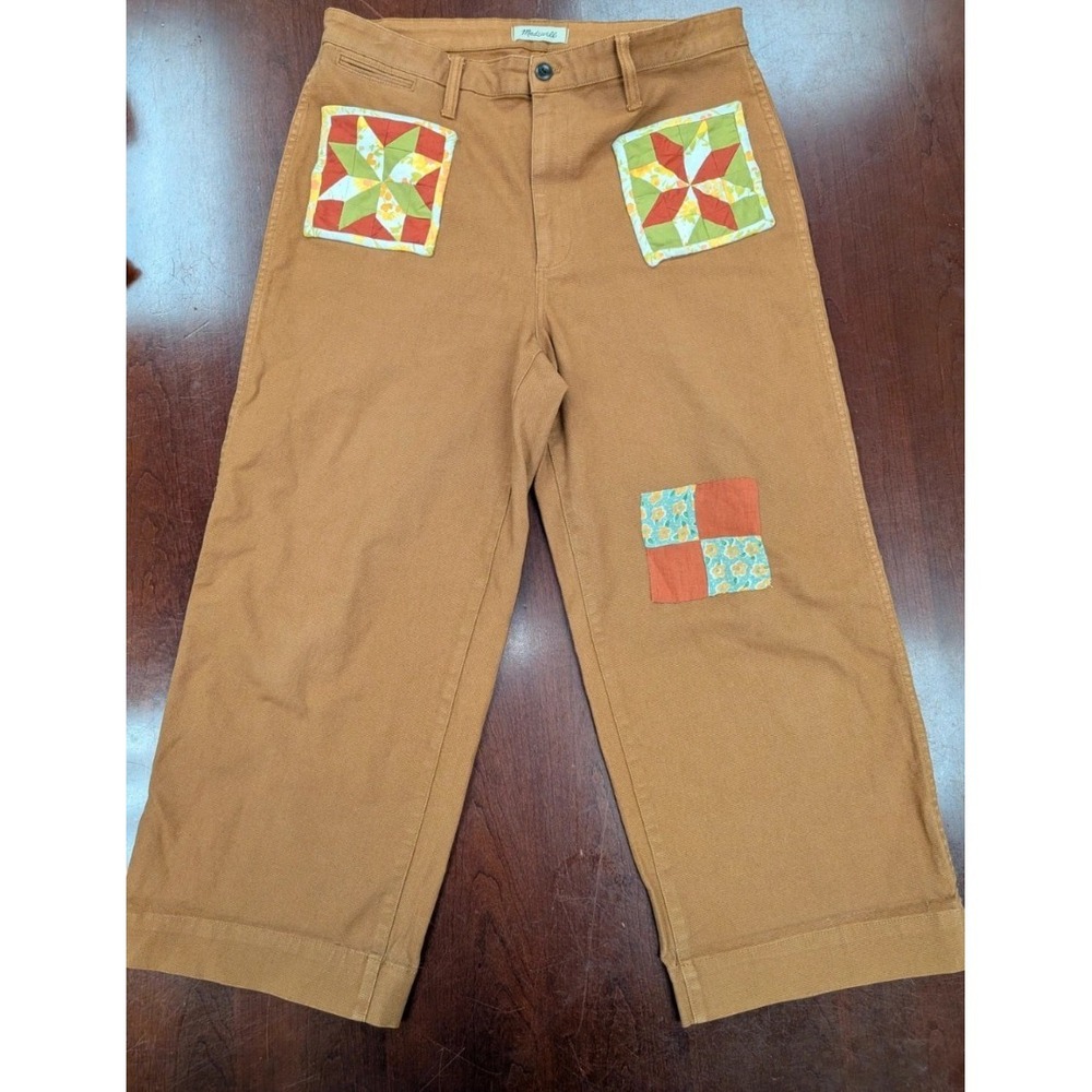 Custom Cottagecore Quilt MADEWELL 33P 16 Slim Emmett Wide-Leg Orange Cotton Pant